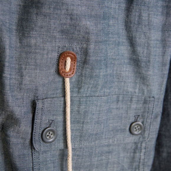 Life After Denim Jacket Blue Hood Zipper - Picture 2 of 3